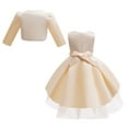 thumbnail image 3 of 9Y Big Girls Dress Big Girls Princess Dress Party Dress 10Y Girls Sleeveless Tulle Dress Shrug Cardigan Set Yellow, 3 of 6