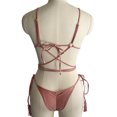 thumbnail image 3 of Traje de baño dividido para mujer Moda Chinlon Solid Beach Party Bikini (M Púrpura), 3 of 8