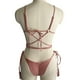thumbnail image 3 of Traje De Baño De Dos Piezas Traje de baño dividido para mujer Moda Chinlon Solid Beach Party Bikini (S Púrpura) Ehuebsd Para Estrenar, 3 of 9