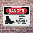 thumbnail image 4 of (2 Pack) Safety Shoes Required Area Symbol OSHA Danger Sign 24 Inch X 18 Inch Plastic Sign, Weather Resistant, UV Protected for Workplace, Business, and Construction Site, Made in the, 4 of 8