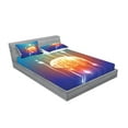 thumbnail image 2 of Ambesonne Fantasy Fitted Sheet & Pillow Sham Set, Abstract Binary Digit, Queen, Multicolor, 2 of 2
