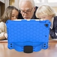 thumbnail image 3 of Allytech Kiddie Case for iPad 9.7 6th 5th Generation, iPad Air 1 / Air 2, Rugged Shockproof Heavy Duty Protective Silicone Back Cover with Kickstand Pencil Holder Shoulder Strap for Kids,Blue, 3 of 6