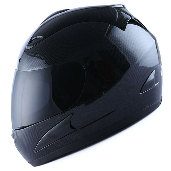 Motorcycle Full Face Helmet Adult Carbon Fiber Black