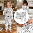 thumbnail image 2 of Yuncity Girls Pajamas Diy For Children Autumn Winter Long Sleeve Sleepwear Casual Jammies Cozy Comfortable Loungewear Nightwear Size 2-3 Years White, 2 of 8