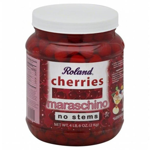 Roland Maraschino Cherries No Stem, 64 oz (Pack of 6)