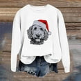 thumbnail image 4 of Fiaer Women's Christmas Sweatshirts Cute Printed Long Sleeve Xmas Pullover Crew Neck Baggy Plus Size Comfort Holiday Tops White XL, 4 of 5
