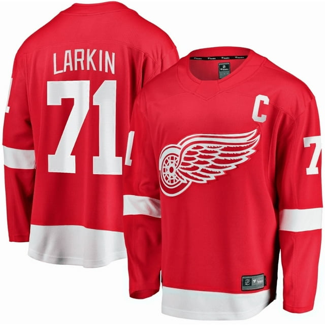 Detroit Red Wings Dylan Larkin Fanatics Logo Red Captain Home Breakthrough Player Star Replica Number Embroidery Collectible Commemorative Jersey-XXL