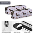 thumbnail image 4 of Rateoe Dachshund Dog Puppy Print Leather Pencil Case with Smooth Zipper, Compact Storage for Writing Tools & Art Supplies, 8.26" x 1.96" x 2.16", 4 of 7