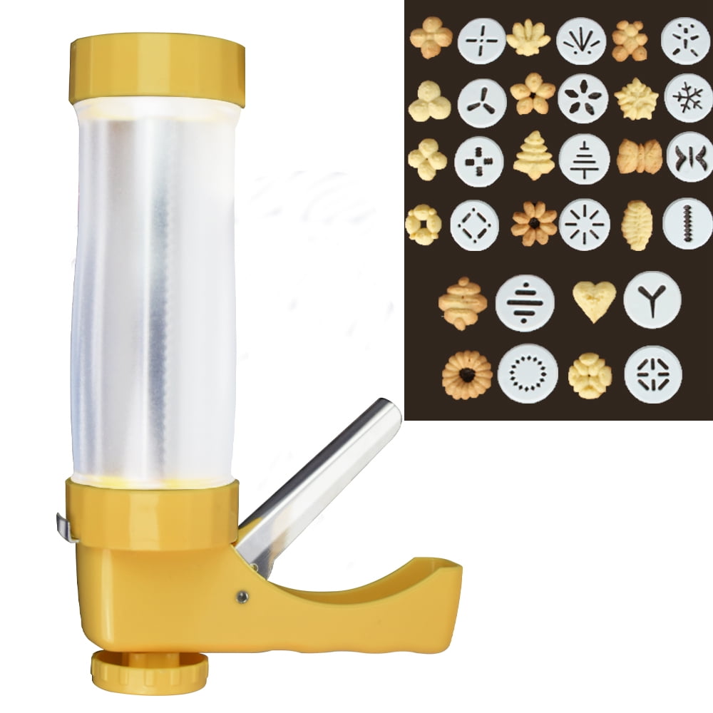 25Pcs Biscuit Maker Stamp Stainless Decorating Set Cookie Press Pump Machine