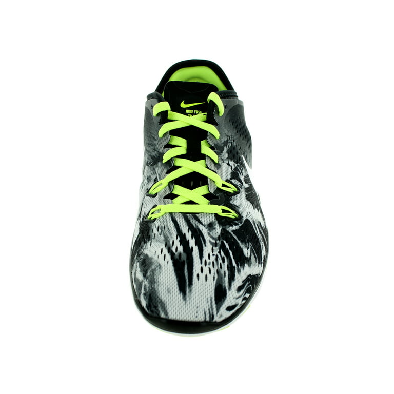 Ojalá Refrescante fenómeno Nike Free 5.0 TR Fit 5 Print 704695-014 Black/White/Volt Womens Running  Shoes - Walmart.com