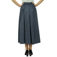 thumbnail image 4 of Bimba Skirt With Front Buttons and Pockets Smocked Elastic Waist Skirts, 4 of 9