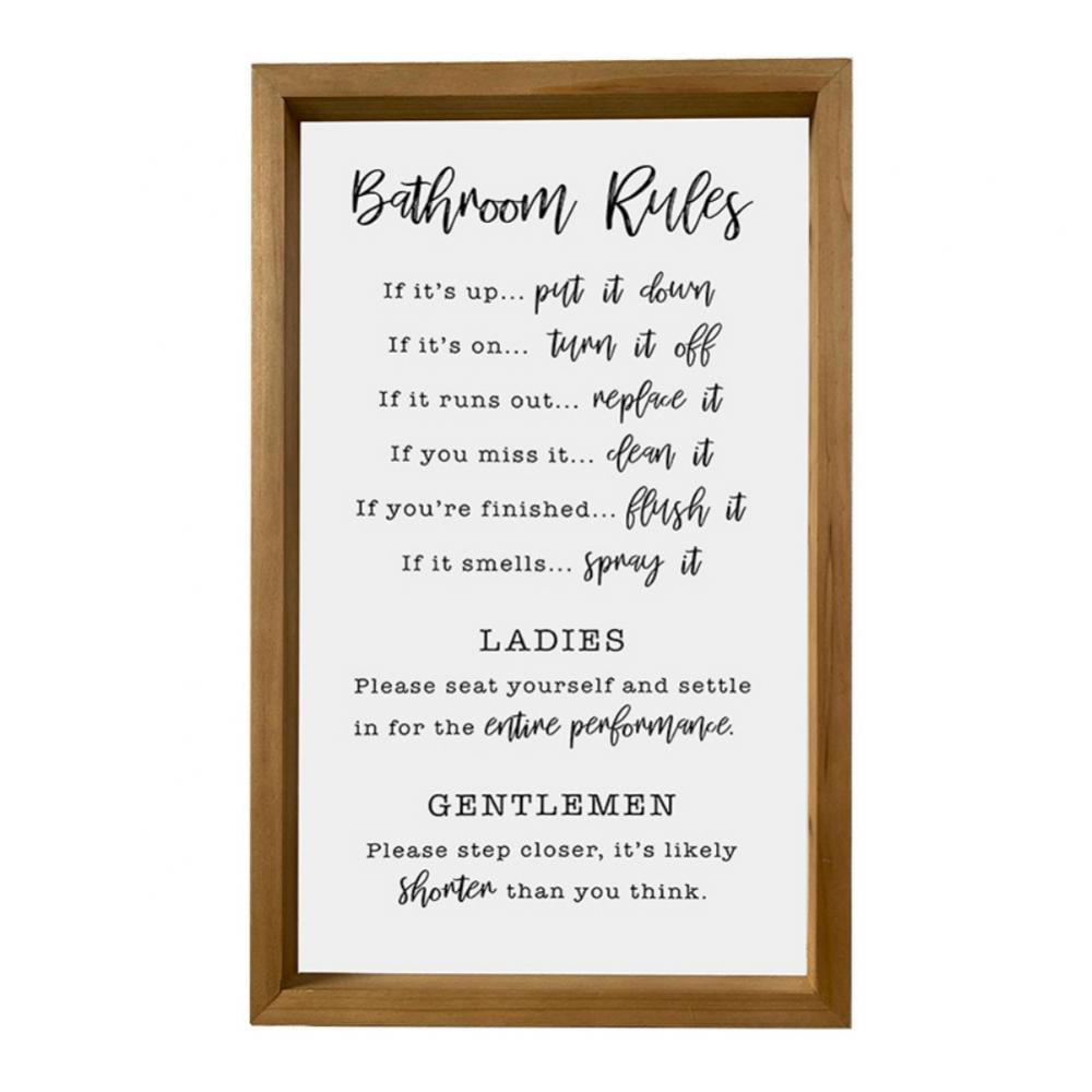 Rustic Country Decor Toilet Rules  Humor FUNNY GIFT Bathroom Wall Clock 