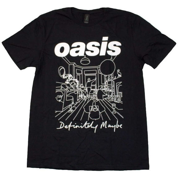 Oasis Unisex T-Shirt: Definitely Maybe Line Drawing (Small)