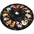 thumbnail image 5 of Black Cat Christmas Tree Skirt Gorgeous for Xmas Party Ornaments Holiday Decoration Accessory 48", 5 of 6