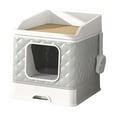 thumbnail image 1 of DOLITY Semi-Enclosed Cat Litter Box, Front Entry, Top Exit, Detachable Cat Potties, Cat Gray, 1 of 9