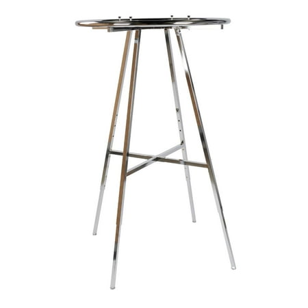 SSWBasics Chrome Round Clothing Rack (36" Diameter 48"-72"H 3" Increments) - With Push Button Adjustable Legs - Round Garment Rack for Retail Thrift and Consignment Shops