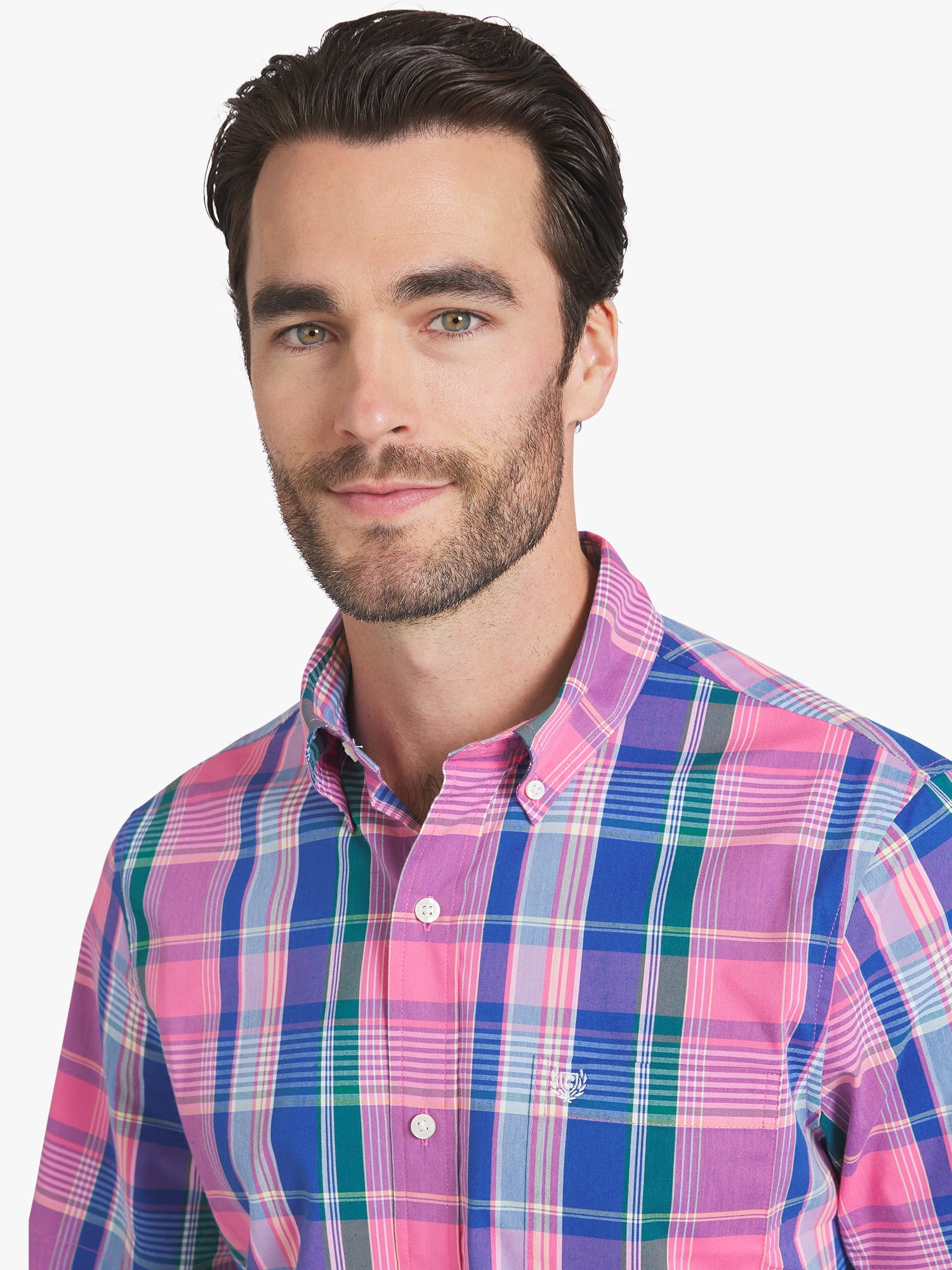 Chaps Men's & Big Men's Short Sleeve Easy Care Stretch Poplin Shirt, Sizes S-3XL