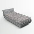 thumbnail image 2 of Ambesonne Floral Fitted Sheet, Flower Branches Blossoming, Twin XL Size, Taupe Grey and Dark Blue Grey, 2 of 5