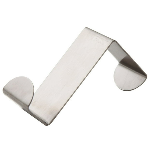 Worallymy 2pcs Over The Cabinet Door Single Hooks Stainless Steel
