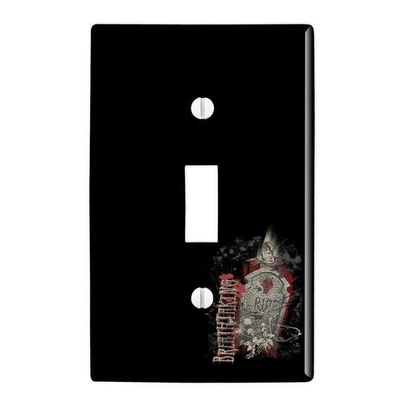 Breathtaking RIP Gravestone Biker Motorcycle Plastic Wall Decor Toggle Light Switch Plate Cover