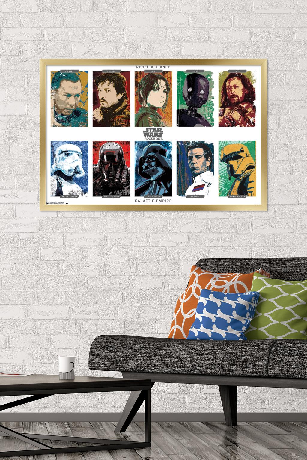 Star Wars: Rogue One - Grid Wall Poster, 22.375" x 34", Framed