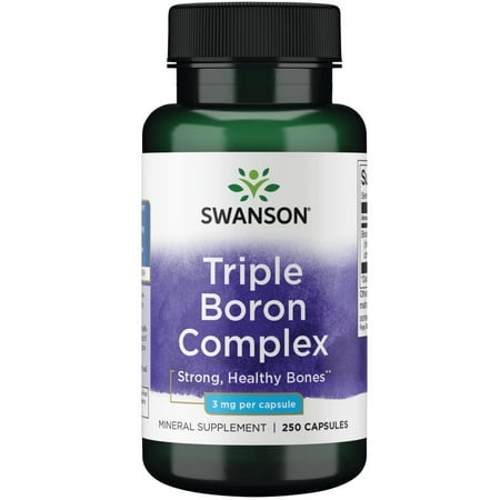 Swanson Triple Boron Complex - Natural Bone Health & Joint Support - Mineral Supplement Featuring Citrate, Aspartate & Glycinate - (250 Capsules)