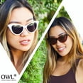 thumbnail image 2 of OWL Cat Eye Ladies Sunglasses Winged Frame Retro Vintage Glasses for Women, 2 of 6