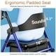 thumbnail image 2 of Andador con ruedas Soundfuse con asiento para personas mayores, plegable, con ruedas grandes de 8", todoterreno, asas y asiento ergonómico de altura ajustable, 169 kg (350 lb), compatible con FSA y HS, 2 of 5