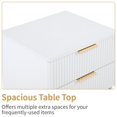 thumbnail image 2 of Tcbosik Nightstand with 2 Drawers, Fluted Bedside Table w/ Open Storage Shelf, Modern Accent End Table for Living Room,Bedroom,Small Space 15.75"L x 17.72"W x 27.56"H, White, 2 of 10