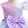 thumbnail image 5 of AHTJRT Girls Rainbow Tutu Dress Ruffled Flowy Pageant Party Dress Kids Wedding Ball Gowns Sequined Formal Princess Dress Purple 5-6 Years, 5 of 9