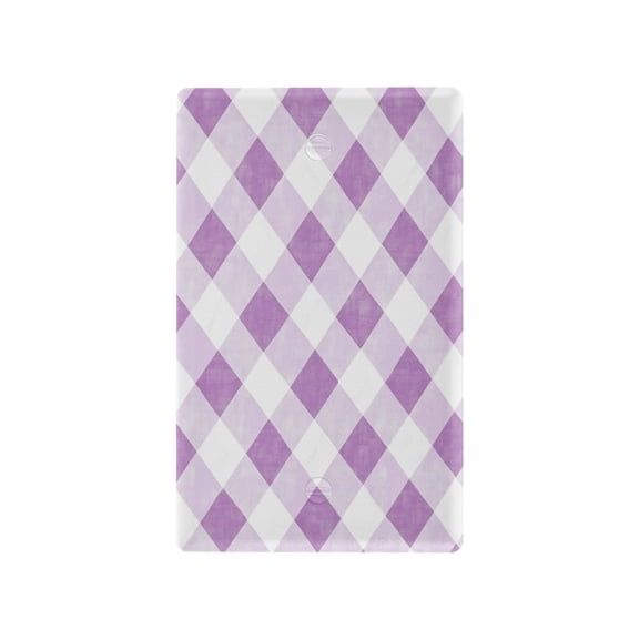 Light Purple and White Gingham Light Switch Cover Switch Plate Outlet Cover Plug Cover for Electrical Outlet