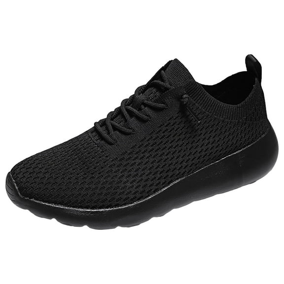 Gvdentm Mens Non Slip Walking Sneakers Sneaker for Men Wide Stretch Cloth Lightweight Mens Shoes Black,11