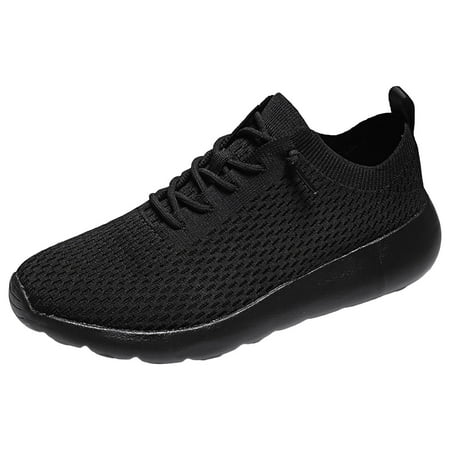

Ediodpoh Women Sneakers Fashion Couple Style Solid Color Simple Mesh Breathable Comfortable Non Lightweight Lace up Casual Sneakers for Women Black 7