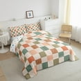 thumbnail image 4 of Erosebridal Check Plaid Bedding Full Comforter Set, Geometric Down Comforter, Farmhouse Gingham Decor, Microfiber 3 Pieces, 4 of 8