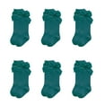 thumbnail image 1 of Laklulu 6 pares de medias de bebé de color verde oscuro con lazo, calcetines de tubo medio de algodón para otoño/invierno para niñas, 1 of 5