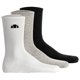 thumbnail image 1 of ellesse Calcetines unisex, paquete de 3 - ALACRE, calcetines cortos, logotipo, color liso Negro/Blanco/Gris 41-46, 1 of 7