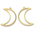 thumbnail image 3 of 30 colgantes de luna de latón crudo (sin baño), colgantes huecos de luna, accesorio decorativo., 3 of 4