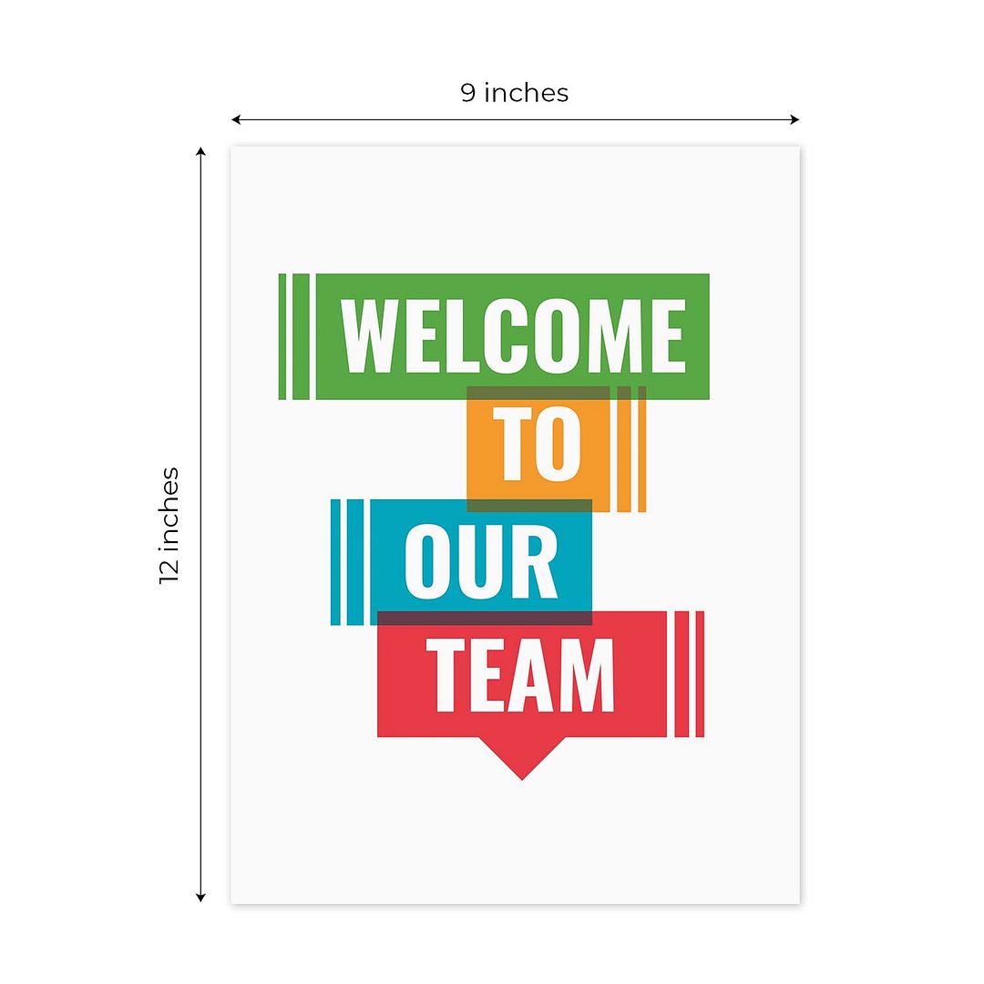 Welcome To Our Team Folders / 25 Colorful Employee Pocket Folders / 9" x 12" New Member Greeting Folder Pack / Made In The USA