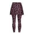 thumbnail image 5 of SCRAWLGOD Leopard Print Pink Black Tennis Skirt Over Leggings for Women Non See-Through Running Clothing Polyester Spandex Yoga Tights for Dressy Casual, Outdoor Hiking, M, 5 of 7