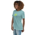 thumbnail image 3 of Floral Women's Relaxed T-Shirt, Women Tshirt Graphic,  Women T Shirts Short Sleeve  (Heather Blue Lagoon, XL), 3 of 6