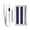 Navy Blue and White Striped, variant on JIALIOU Nylon Trifold Card Wallet with ID Window Zipper Pocket for Men Women Teen Dark Gray and White Striped