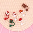 thumbnail image 6 of Oioii Reusable Silicone Christmas Straw Covers - 0.4in Diameter,Cute Christmas Gift Box/Snowman/Elk Design, Splash-Proof for Water Bottle Straws, Ideal for Holiday Drinks, Brown, 6 of 9