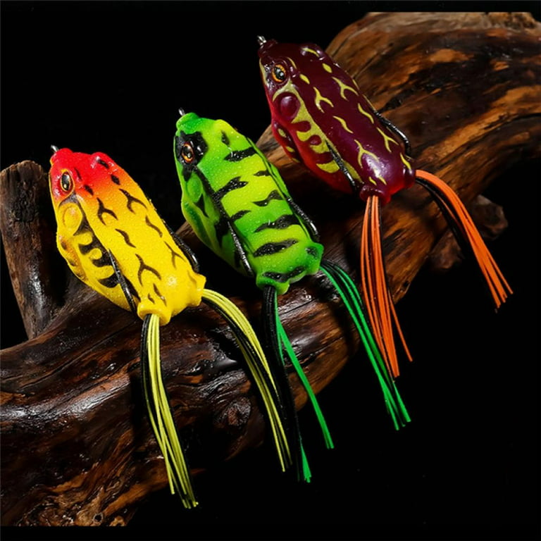 Fishing Lures Frogs Propeller Frog Bait 3D Eyes Realistic Body Pattern Popping  Frog Lures For Bass Fishing Weedless Hollow Body - AliExpress