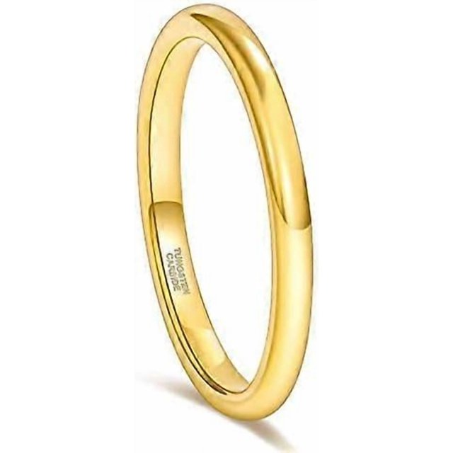 2mm 4mm 6mm Tungsten Wedding Bands Ring for Women Men Rose Gold/Silver/Gold/Black Polished Slim Engagement Promise Rings Comfort Fit Size 4-13