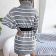 thumbnail image 5 of LYXSSBYX Fall Sweaters for Women Women's Winter Casual Striped Turtleneck Long Sleeve Turtleneck Dress, 5 of 7