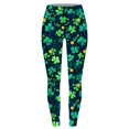 thumbnail image 4 of QATAINLAV St Patricks Day Leggings for Women High Waisted Tummy Control Workout Leggings Fashion Shamrock Leaves Print Irish Green Soft Yoga Pants Green M, 4 of 6