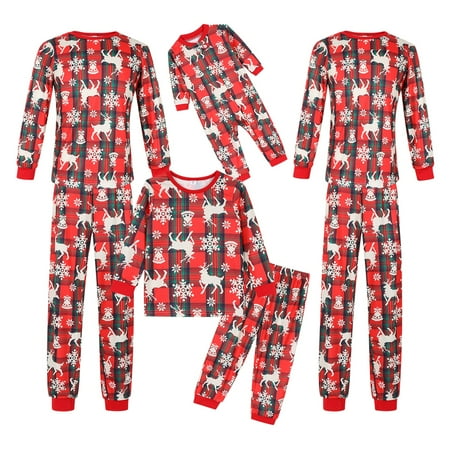 

Meihuid Christmas Family Matching Plaid Flannel Pajama Pj Sets