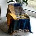 thumbnail image 2 of 150cm*190cm, Bleu, 1pc Coton Simple Couverture De Canap, Couverture Tricote Franges, Patchwork Rversible, Couverture Dcorative Chaude Pour La Maison,, 2 of 5