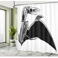 thumbnail image 4 of Ambesonne Bones Shower Curtain, Monotone Pterodactyl Skeleton, 69"Wx75"L, Charcoal Grey and White, 4 of 4