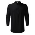 thumbnail image 4 of XDZJLR Mens T Shirts Fashion Casual Comfortable Solid Color Button Long Sleeve Tops, 4 of 7